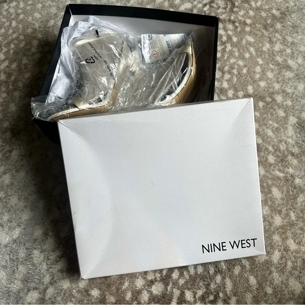 NIB- Nine West Moras Bridal Embellished Strappy Stiletto Sandals - Picture 5 of 6